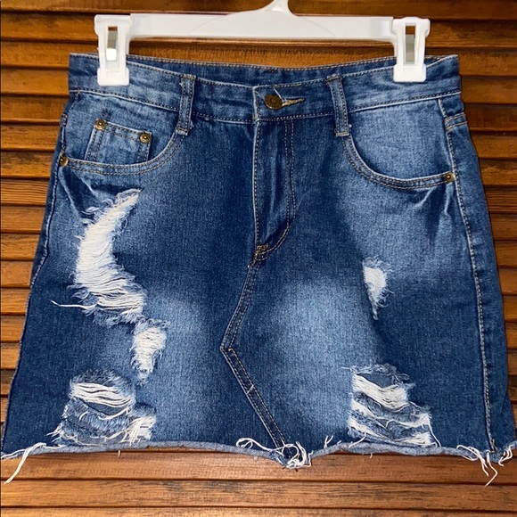 Dresses & Skirts - Denim ripped skirt